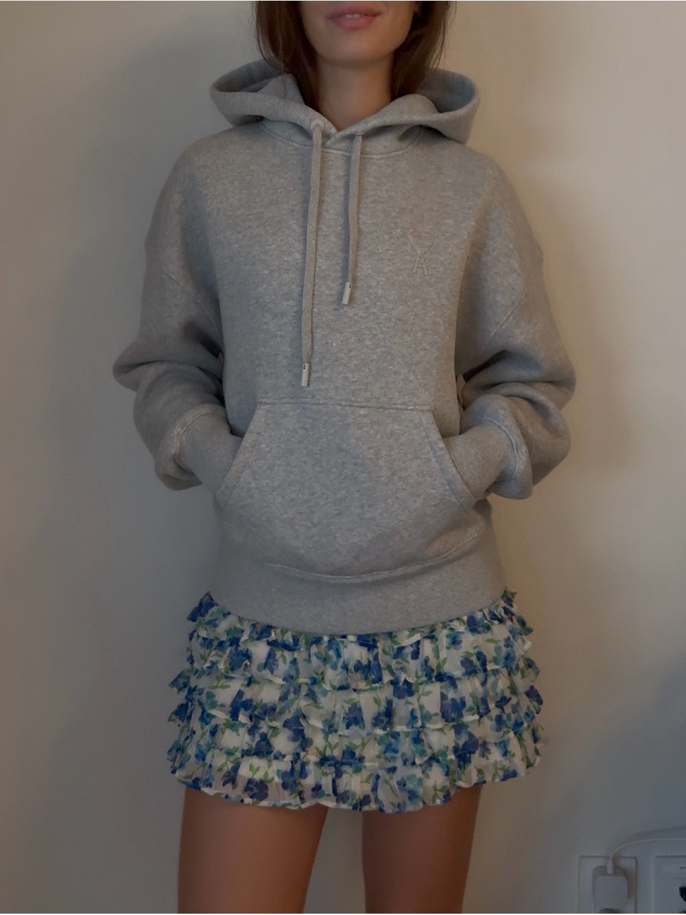Ami Gray Hooded Sweatshirt